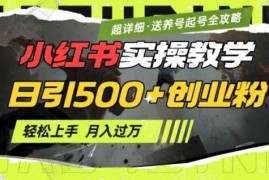 最新项目2月小红书最新日引500+创业粉实操教学【超详细】小白轻松上手，月入1W+，附小红书养号起号SOP02-11冒泡网