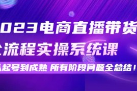 2023电商直播带货全流程实操系统课：从起号到成熟所有阶段问题全总结!