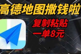 热门项目（14467期）高德地图撒钱啦，复制粘贴一单8元，一单2分钟，轻松变现03-09中创网