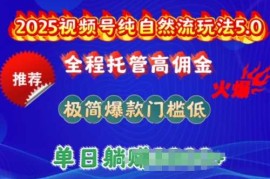 手机项目2025视频号纯自然流玩法5.0，全程托管高佣金，极简爆款门槛低，单日收益多张【揭秘】02-22冒泡网