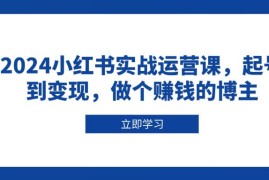 创业项目（13841期）2024小红书实战运营课，起号到变现，做个赚钱的博主12-28中创网