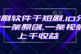 最新项目豹剧软件干短剧，10分钟一条原创，爆一条视频上千收益02-15冒泡网