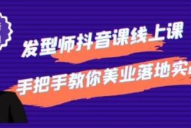 发型师抖音课线上课，手把手教你美业落地实战【41节视频课】