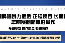 每天（13749期）全新哔哩哔哩暴力掘金年前暴力项目简单好操作长期稳定单机日入500+12-21中创网