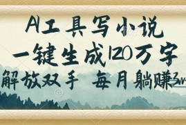 简单项目（14256期）AI工具写小说，一键生成120万字，解放双手，每月躺赚3w+02-22中创网
