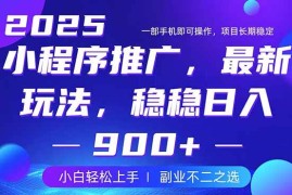 2025最新（14137期）25年小程序掘金最新玩法，稳稳日入900+，副业兼职的不二之选03-24中创网