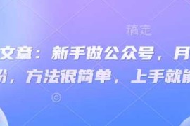 实战付费文章：新手做公众号，月涨几干粉，方法很简单，上手就能做03-21冒泡网
