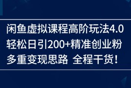 2025最新（14153期）闲鱼虚拟课程高阶玩法4.0，轻松日引200+精准创业粉，多重变现思路全程干货！03-25中创网