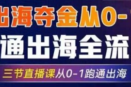 赚钱项目2025出海夺金从0-1跑通出海全流程，三节直播课从0-1跑通出海，教你用AI跑通全流程03-24冒泡网