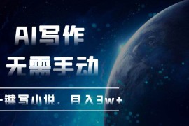 最新项目（13402期）AI写作，无需手动，一键写小说，月入3w+11-21中创网