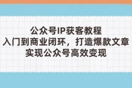 公众号IP获客教程(第3期)，从入门到商业闭环，打造爆款文章，实现公众号高效变现