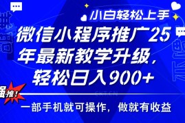 手机创业（14084期）2025年微信小程序推广，最新教学升级，轻松日入900+，小白宝妈轻松上手…02-07中创网