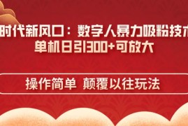 （14304期）AI+时代新风口：数字人暴力吸粉技术，单机日引300+可放大 操作简单  颠…