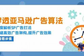 实战穿透亚马逊广告算法，深度解析SP广告打法，搭建高效广告架构,提升广告效果12-16福缘网