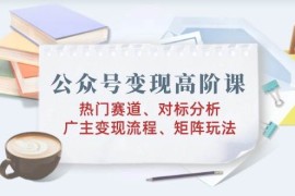简单项目（14177期）公众号变现高阶课：热门赛道、对标分析、广告主变现流程、矩阵玩法02-14中创网