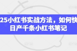 2025小红书实战方法，如何快速日产千条小红书笔记
