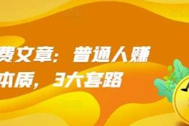 每日某付费文章：普通人赚钱的本质，3大套路11-24冒泡网