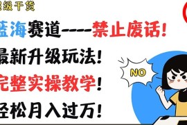 热门项目超级干货，蓝海赛道-禁止废话，最新升级玩法，完整实操教学，轻松月入过万【揭秘】便宜07月26日冒泡网VIP项目