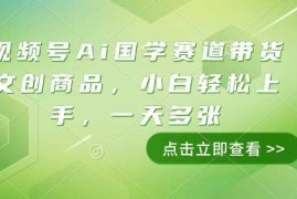 最新项目视频号Ai国学赛道带货文创商品，小白轻松上手，一天多张01-10冒泡网