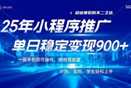 2025最新（14209期）25年最新风口，小程序机推广，稳定日入900+，小白轻松上手！02-17中创网