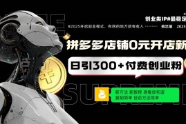 手机项目（14092期）拼多多店铺0元开店新规，日引300+付费创业粉，目前方法简单复制粘贴可矩阵02-06中创网