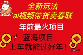 热门项目（13726期）Ai视频带货卖春联全新简单无脑玩法，年前最火爆项目，爆单过好年12-21中创网