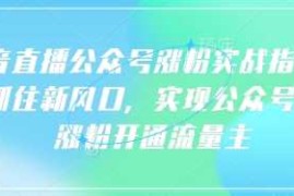 每日语音直播公众号涨粉实战指南，你抓住新风口，实现公众号快速涨粉开通流量主03-22冒泡网