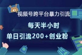 创业项目视频号跨平台暴力引流，每天半小时，单日引流200+精准创业粉12-21冒泡网