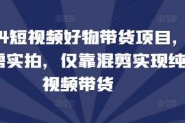 实战2024短视频好物带货项目，无需实拍，仅靠混剪实现纯视频带货12-22冒泡网