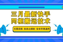 每日三月最新快手同框搬运技术，无需混剪条条出爆款安卓苹果通用03-20福缘网