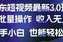 最新项目京东短视频最新玩法，可批量操作，收入无上限新手也能轻松上手【揭秘】03-22冒泡网