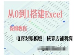 创业项目电商对账实操课从0到1搭建Excel电商对账模版12-06冒泡网