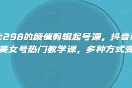 简单项目外面卖298的颜值剪辑起号课，抖音两百万粉美女号热门教学课，多种方式变现03-09冒泡网