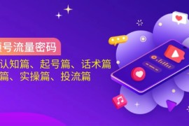 手机项目（14124期）视频号流量密码：涵盖认知篇、起号篇、话术篇、选品篇、实操篇、投流篇03-23中创网