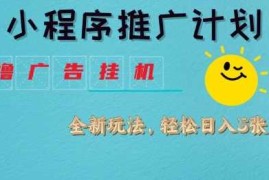 实战小程序推广计划，撸广告挂G2.0玩法，日均几张【揭秘】03-21冒泡网