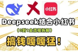 每日deepseek+小红书打造流量生产线实操课，0到1全流程拆解，搞钱嘎嘎猛02-18冒泡网
