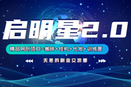 【启明星2.0】25个搬砖挂机代发精品项目，上线训练营，新模式新选择
