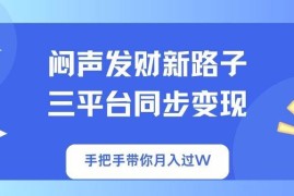 （14182期）闷声发财新路子！三平台同步变现，手把手带你月入过W