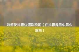 如何使抖音快速涨粉呢（在抖音养号中怎么涨粉）