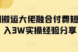手机项目短剧搬运大佬融合付费短剧月入3W实操经验分享03-20冒泡网