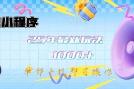 手机创业（14576期）微信小程序-25年最新教学日入1000+最新玩法–单部手机即可操作，做就…03-19中创网