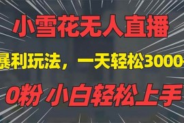 创业项目（13768期）抖音雪花无人直播，一天躺赚3000+，0粉手机可搭建，不违规不限流，小白&#8230;12-22中创网