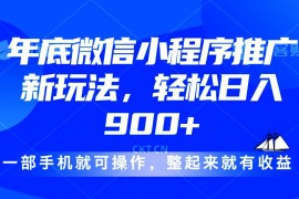 简单项目（13761期）24年底微信小程序推广最新玩法，轻松日入900+12-21中创网