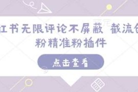 赚钱项目小红书无限评论不屏蔽截流创业粉精准粉插件12-29冒泡网