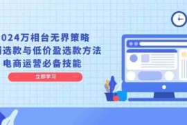 2024最新2024万相台无界策略，店铺选款与低价盈选款方法，电商运营必备技能12-15福缘网