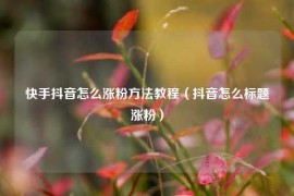 快手抖音怎么涨粉方法教程（抖音怎么标题涨粉）