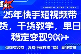 简单项目25年最新快手短视频带货，单日稳定变现900+，没有技术门槛，做就有收益【揭秘】03-02冒泡网