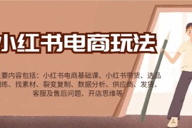 最新项目小红书电商玩法：带货/选品/找素材/裂变/数据分析/供应商/发货/售后/开店思维等01-21福缘网