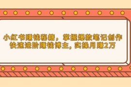 最新项目小红书赚钱秘籍，掌握爆款笔记创作，快速进阶赚钱博主,实操月赚2万01-02福缘网
