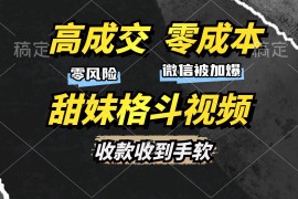 每日（13384期）高成交零成本，售卖甜妹格斗视频，谁发谁火，加爆微信，收款收到手软11-21中创网